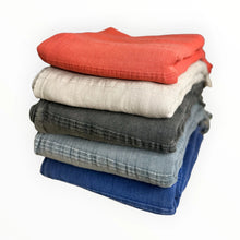 Load image into Gallery viewer, Stonewash Stripe Coral Turkish Towel Silk Dervish Turkish Cotton Towels