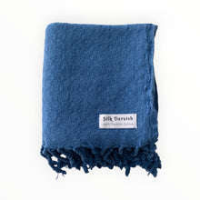 Load image into Gallery viewer, Missis Stonewashed Turkish Towel Blue Silk Dervish Turkish Cotton Towels