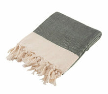 Load image into Gallery viewer, Chevron Herringbone Black Turkish Towel - Silk Dervish Turkish Towels Gold Coast Australia