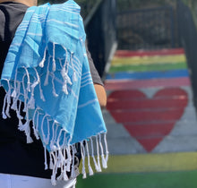 Load image into Gallery viewer, Classic Sultan Aqua Turkish Towel - Silk Dervish Turkish Towels Gold Coast Australia