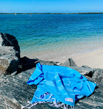Load image into Gallery viewer, Classic Sultan Aqua Turkish Towel - Silk Dervish Turkish Towels Gold Coast Australia