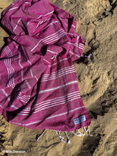 Load image into Gallery viewer, Classic Sultan Fuchsia Turkish Towel - Silk Dervish Turkish Towels Gold Coast Australia