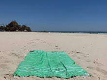 Load image into Gallery viewer, Classic Sultan Green Turkish Towel - Silk Dervish Turkish Towels Gold Coast Australia