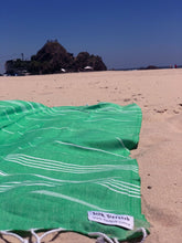Load image into Gallery viewer, Classic Sultan Green Turkish Towel - Silk Dervish Turkish Towels Gold Coast Australia