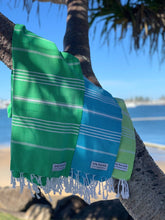 Load image into Gallery viewer, Classic Sultan Green Turkish Towel - Silk Dervish Turkish Towels Gold Coast Australia