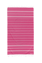 Load image into Gallery viewer, Classic Sultan Fuchsia Pink Beach Bath Turkish Towel - Silk Dervish, Turkish Cotton Towel
