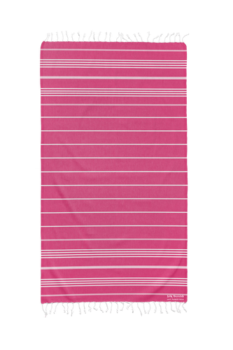 Classic Sultan Fuchsia Pink Beach Bath Turkish Towel - Silk Dervish, Turkish Cotton Towel
