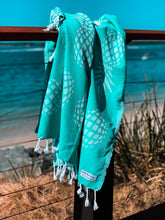 Load image into Gallery viewer, Pineapple Mint Turkish Towel - Silk Dervish, Turkish Cotton Towel