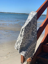 Load image into Gallery viewer, Kilim Aztec Grey Turkish Towel - Silk Dervish, Turkish Cotton Towel