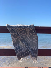 Load image into Gallery viewer, Kilim Aztec Grey Turkish Towel - Silk Dervish, Turkish Cotton Towel