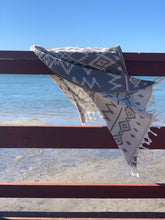 Load image into Gallery viewer, Kilim Aztec Grey Turkish Towel - Silk Dervish, Turkish Cotton Towel