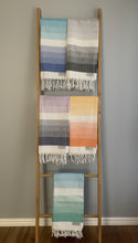 Load image into Gallery viewer, Colourful AquaTurkish Towel Silk Dervish Turkish Cotton Towels

