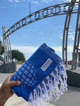 Load image into Gallery viewer, Pineapple Blue Turkish Towel Silk Dervish Turkish Cotton Towels