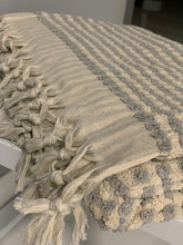 Load image into Gallery viewer, Pompom Turkish Bath Terry Towel Light Grey Silk Dervish Turkish Cotton Towels