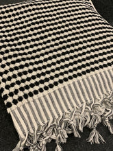 Load image into Gallery viewer, Pompom Turkish Bath Terry Towel Black Silk Dervish Turkish Cotton Towels