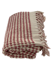 Load image into Gallery viewer, Pompom Turkish Bath Terry Towel Clay Pink Silk Dervish Turkish Cotton Towels

