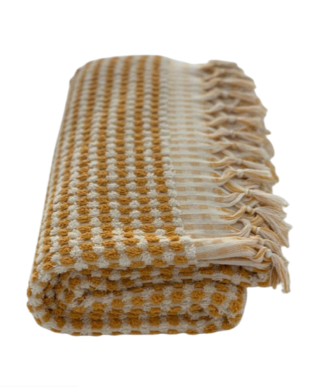 Pompom Turkish Bath Terry Towel Yellow Silk Dervish Turkish Cotton Towels