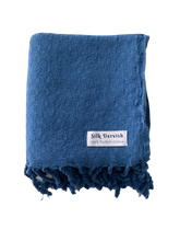 Load image into Gallery viewer, Missis Stonewashed Turkish Towel Blue Silk Dervish Turkish Cotton Towels