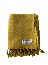 Load image into Gallery viewer, Missis Stonewashed Turkish Towel Mustard Silk Dervish Turkish Cotton Towels