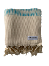 Load image into Gallery viewer, Lutti Turkish Bath Towel Aqua Silk Dervish Turkish Cotton Towels
