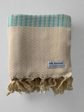 Load image into Gallery viewer, Lutti Turkish Bath Towel Aqua Silk Dervish Turkish Cotton Towels