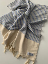 Load image into Gallery viewer, Lutti Turkish Bath Towel Blue Silk Dervish Turkish Cotton Towels