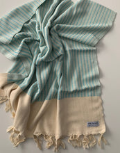 Load image into Gallery viewer, Lutti Turkish Bath Towel Aqua Silk Dervish Turkish Cotton Towels