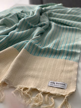 Load image into Gallery viewer, Lutti Turkish Bath Towel Aqua Silk Dervish Turkish Cotton Towels
