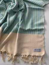 Load image into Gallery viewer, Lutti Turkish Bath Towel Aqua Silk Dervish Turkish Cotton Towels