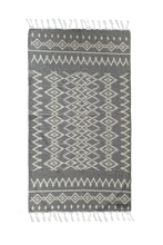 Load image into Gallery viewer, Kilim Aztec Grey Turkish Towel - Silk Dervish, Turkish Cotton Towel
