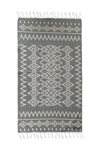 Load image into Gallery viewer, Kilim Aztec Grey Turkish Towel - Silk Dervish, Turkish Cotton Towel