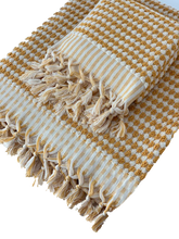 Load image into Gallery viewer, Pompom Turkish Bath Terry Towel Yellow Silk Dervish Turkish Cotton Towels