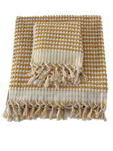 Load image into Gallery viewer, Pompom Turkish Bath Terry Towel Yellow Silk Dervish Turkish Cotton Towels