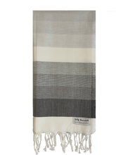 Load image into Gallery viewer, Colourful Black Turkish Towel Silk Dervish Turkish Cotton Towels