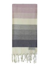 Load image into Gallery viewer, Colourful Purple Turkish Towel Silk Dervish Turkish Cotton Towels