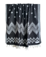 Load image into Gallery viewer, Trio Turkish Towel Black Silk Dervish Turkish Cotton Towels