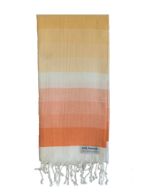 Load image into Gallery viewer, Colourful Orange Turkish Towel Silk Dervish Turkish Cotton Towels