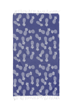 Load image into Gallery viewer, Pineapple Blue Beach Bath Turkish Towel - Silk Dervish, Turkish Cotton Towel