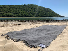 Load image into Gallery viewer, Stonewash Stripe Black Turkish Towel Silk Dervish Turkish Cotton Towels