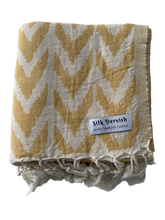 Load image into Gallery viewer, Vava Turkish Towel Mustard Silk Dervish Turkish Cotton Towels