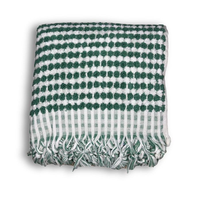 Pompom Turkish Bath Terry Towel Green Silk Dervish Turkish Cotton Towels