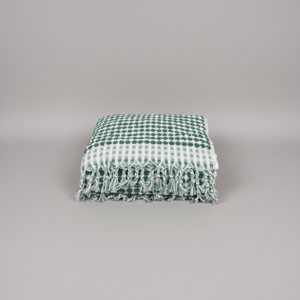 Pompom Turkish Bath Terry Towel Green Silk Dervish Turkish Cotton Towels