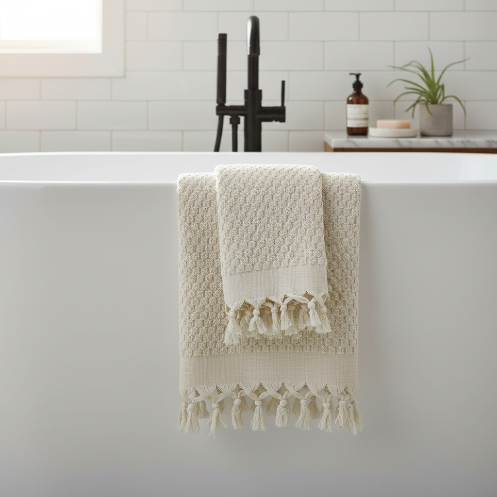 Hand Towel Pompom Turkish Terry Towel Silk Dervish Turkish Cotton Towels