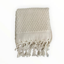 Load image into Gallery viewer, Pompom Turkish Bath Terry Towel Beige Silk Dervish Turkish Cotton Towels
