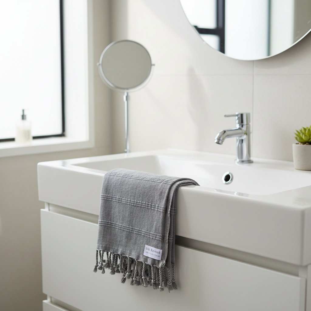 Hand Towel Stonewash Stripe Silk Dervish Turkish Cotton Towels