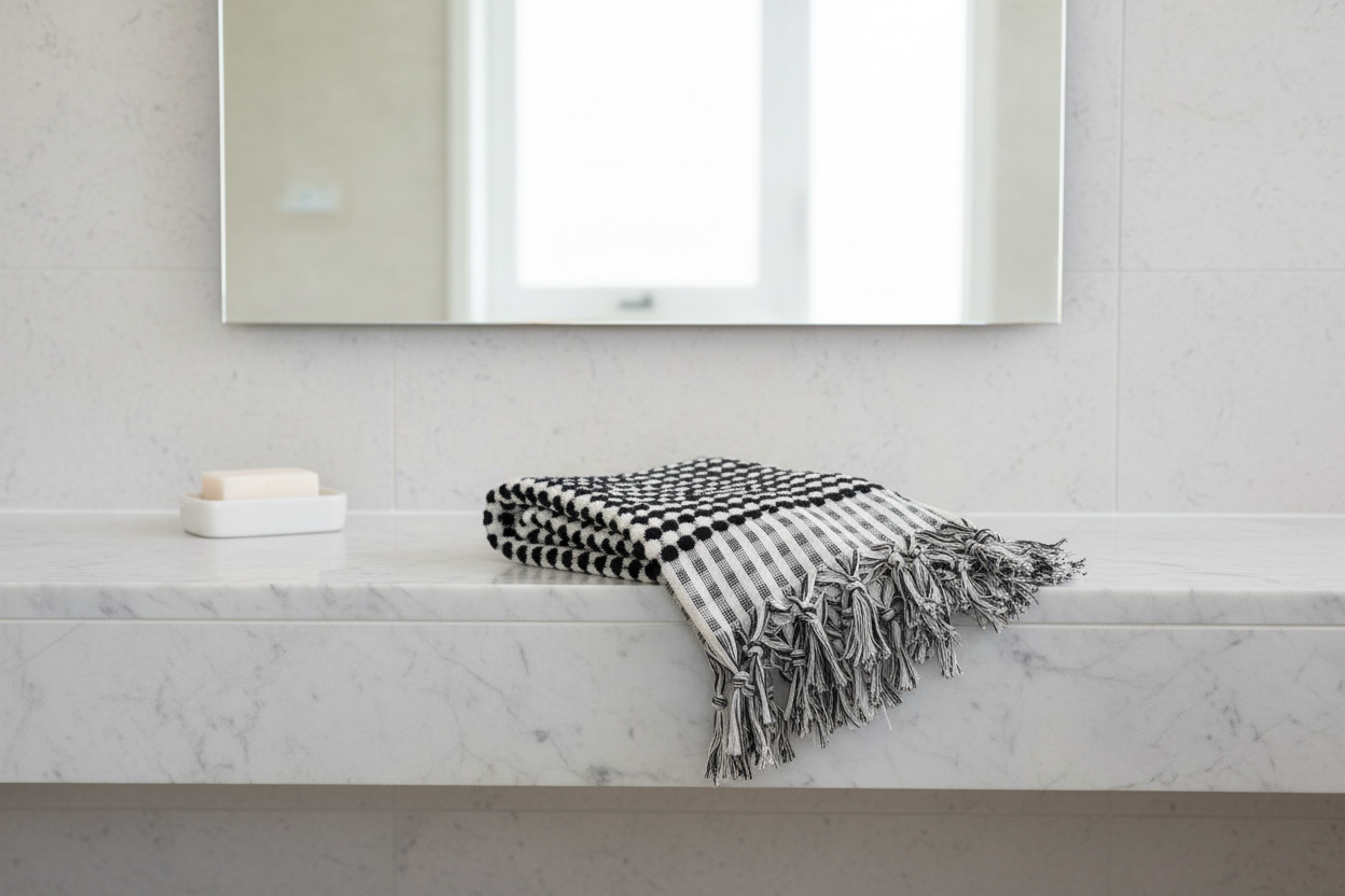 Hand Towel Pompom Turkish Terry Towel Silk Dervish Turkish Cotton Towels