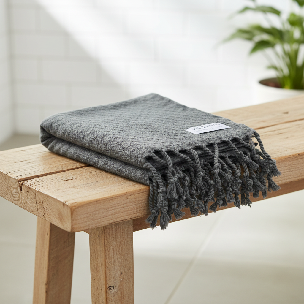 Missis Stonewashed Turkish Towel Black