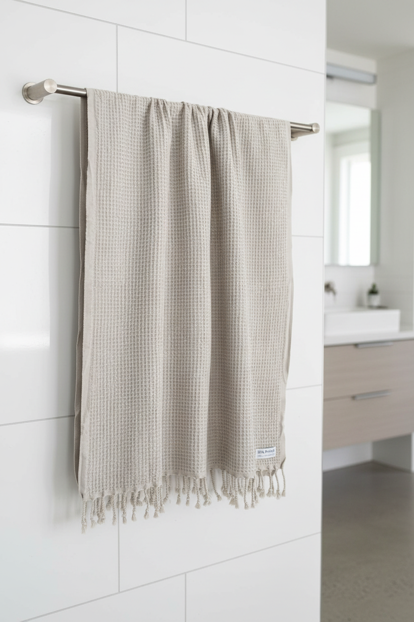 Waffle Turkish Towel Beige Silk Dervish Turkish Cotton Towels