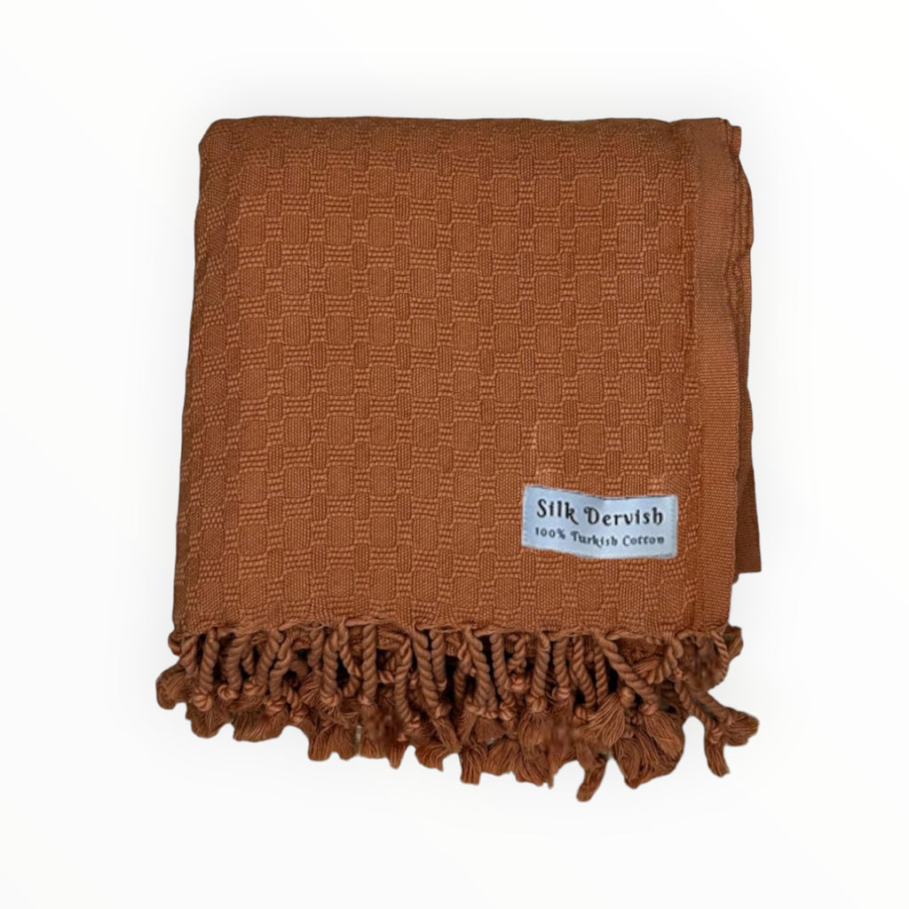 Missis Stonewashed Turkish Towel Brown Silk Dervish Turkish Cotton Towels
