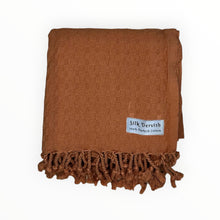 Load image into Gallery viewer, Missis Stonewashed Turkish Towel Brown Silk Dervish Turkish Cotton Towels
